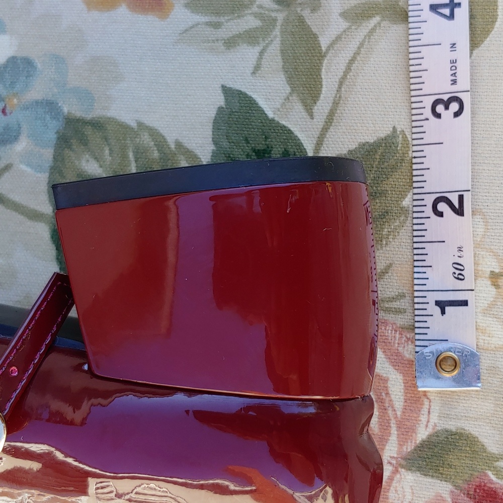 Women's Patent Burgundy Mary Jane Shoes with Block Heels size US 10 Euro 41 - Picture 11 of 17